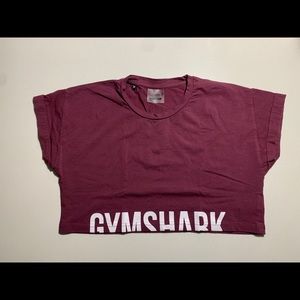 Maroon Gymshark cropped T-shirt size small